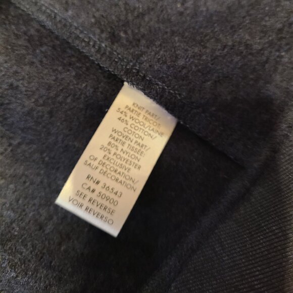 Calvin Klein Premium Wool Jacket With Faux Leather Denim Trim Size Medium - Picture 6 of 12